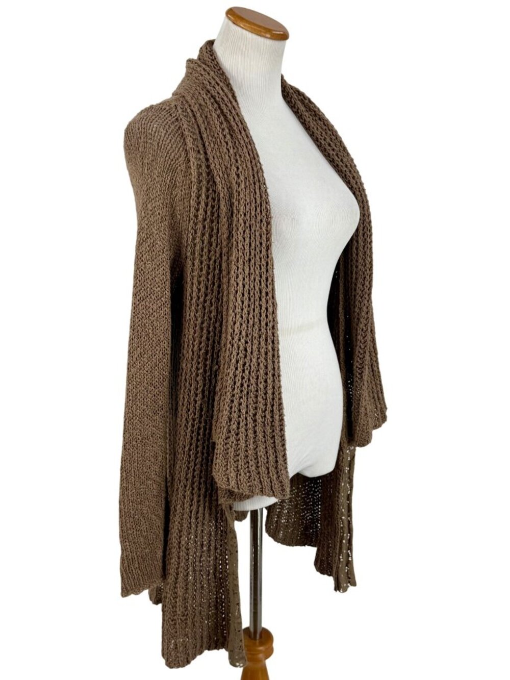 Anthropologie Brown Lace Trim Knit Cardigan Sweater S | Boho Grunge Fairycore - Picture 15 of 16